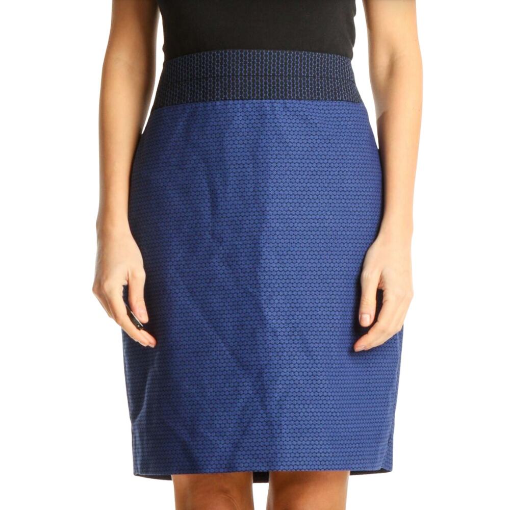 The Limited Blue Printed Classic Pencil Skirt 4